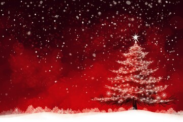 a beautiful christmas tree and snowfall - like scene with stars