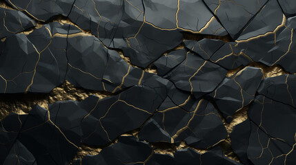 Abstract image with cracked black background, grisaille style, and intense textures.