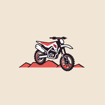 Motocross bike in cartoon, doodle style. Image for t-shirt, web, mobile apps and ui. Isolated 2d vector illustration in logo, icon, sketch style, Eps 10. AI Generative