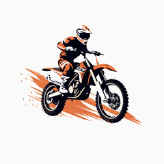 Fototapeta na wymiar Motocross bike in cartoon, doodle style. Image for t-shirt, web, mobile apps and ui. Isolated 2d vector illustration in logo, icon, sketch style, Eps 10. AI Generative
