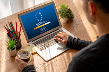 Software update on computer for modish version of device software upgrade