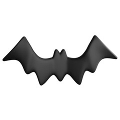 Bat clipart flat design icon isolated on transparent background, 3D render Halloween concept