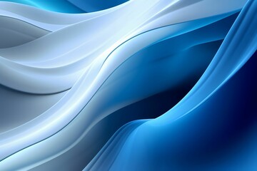 a blue and white abstract design with smooth lines in the middle