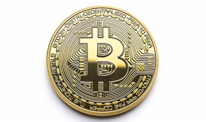 Bitcoin on a white background