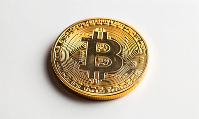 Bitcoin on a white background