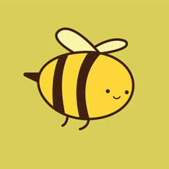 The vector cartoon bee illustration portrays a cute insect with bright colors and captivating details. Its cheerful expression and modern vector details make it suitable for children's books, creative