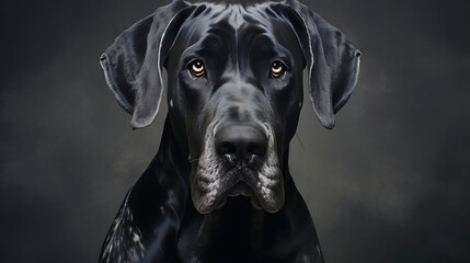 Great Dane with a gentle demeanor and large size - obrazy, fototapety, plakaty