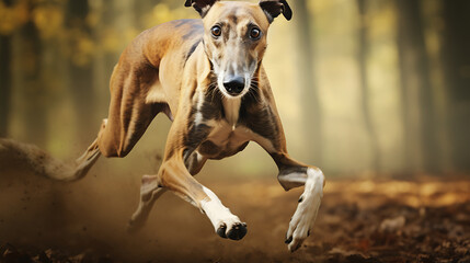Obraz na płótnie Canvas Greyhound with a graceful stride