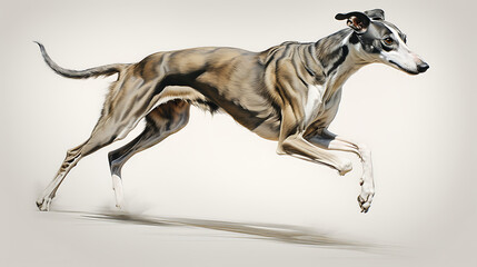 Greyhound with a graceful stride