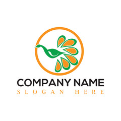 Peacock logo design. Peacock icon logo illustration design template, Classic peacock monogram for company.