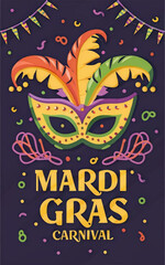 Mardi Gras masquerade. Generative AI	