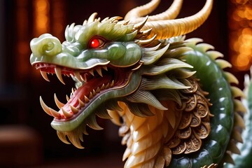 Chinese dragon, carved from jade precious stone