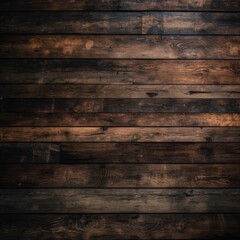 Obraz premium Blank dark brown background with a wooden texture. AI-generated.