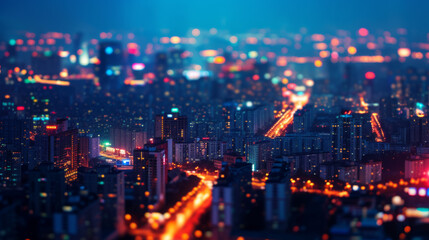 Fototapeta premium Cityscape at night.