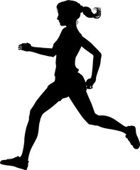 Fototapeta na wymiar Silhouette Runner Woman Sprinter or Jogger Person
