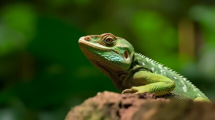 Obraz premium AI generated lizard in nature background