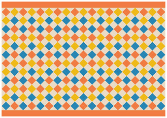 昭和レトロなかわいいフレーム背景1オレンジ