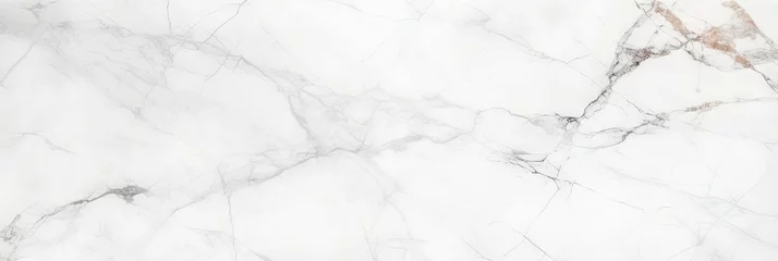 Foto op Canvas Empty white marble surface with grayish cracked patterns. AI-generated. © Wirestock