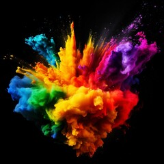Vibrant rainbow explosion, LGBTQ symbol color. AI-generated.