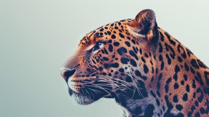 Majestic jaguar profile. Copy space. AI generated.