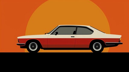 Obraz premium Vintage red and white automobile, AI-generated.