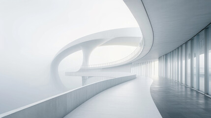 Curved shaped  architecture bridge.