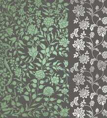 wedding card design, traditional paisley floral pattern , royal India	