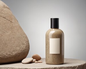 Fototapeta na wymiar Stone Whisperer: Earth’s Touch in Your Home. Cosmetic product 