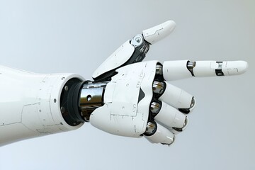 a robot's left arm with some metal elements on it
