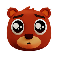 Cute Bear Sad 3D Emoji