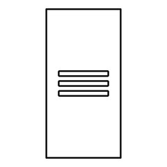Metal cabinet steel locker box contour outline line icon black color vector illustration image thin flat style