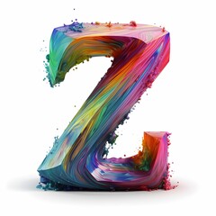 AI generated illustration of a vibrant colorful letter Z isolated on the white background
