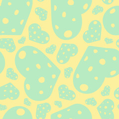 Hand Drawn Seamless Patterns with Hearts in Doodle Style.