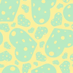Meubelstickers Hand Drawn Seamless Patterns with Hearts in Doodle Style. © Irinka Dimkovna