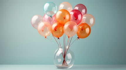 A captivating image of a balloon bouquet arranged in an ombre gradient, transitioning from one vibrant color to another, creating a visually stunning display