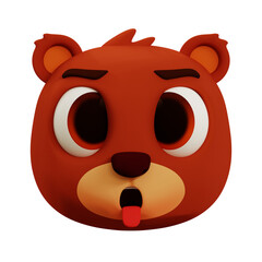 Cute Bear Tongue 3D Emoji