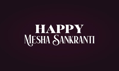 Happy Mesha Sankranti Text illustration Design