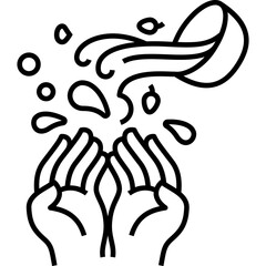 pouring water ceremony line icon for decoration, website, web, mobile app, printing, banner, logo, poster design, etc.
