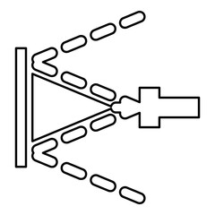 Washing the surface under high pressure use water deck cleaning contour outline line icon black color vector illustration image thin flat style