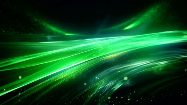 Green wave particle scene, animated virtual repeating seamless 4k	