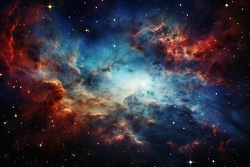 Obraz premium AI generated illustration of a galactic nebula with bright stars