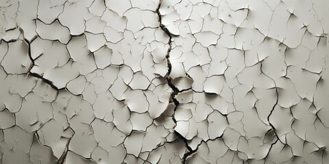Textured wall featuring a variety of chips and cracks. AI-generated. - obrazy, fototapety, plakaty