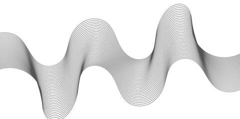 Abstract wave blend lines on transparent background. Design for banner, wallpaper, background and many more. Undulate Grey Wave Swirl, frequency sound wave, twisted curve lines with blend effect.