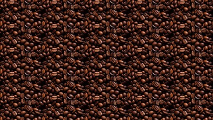 AI generated illustration of a pattern of roasted coffee beans