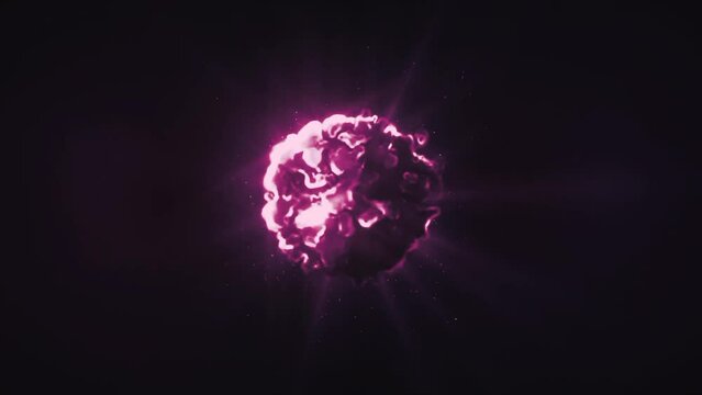 Pink bubbles particles spreading circling animation 