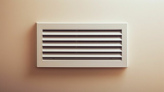 AI generated illustration of a beige wall with an air ventilation grille