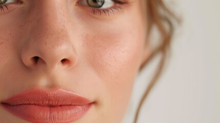 Close-up lips of a young woman