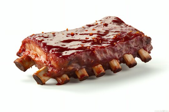 AI Generated Illustration Of BBQ Ribs Isolated On A White Background