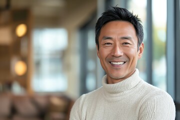 Portrait of Asian entrepreneur in his office