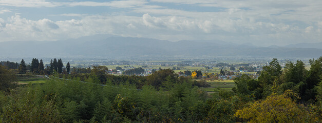 日本　福島県北塩原村北山にある会津一望の丘公園から見える風景 © pespiero